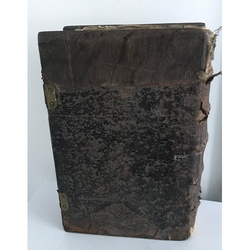 131 - 16th/18thC Wood And Leather Clad Book Possibly A Bible