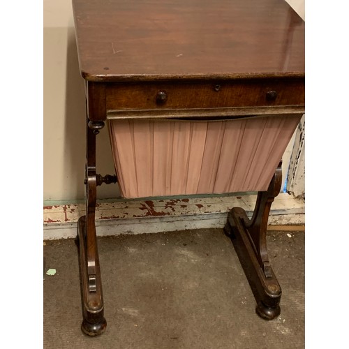 83 - Vintage Sewing Box / Table. 53 x 42 x 77 cms