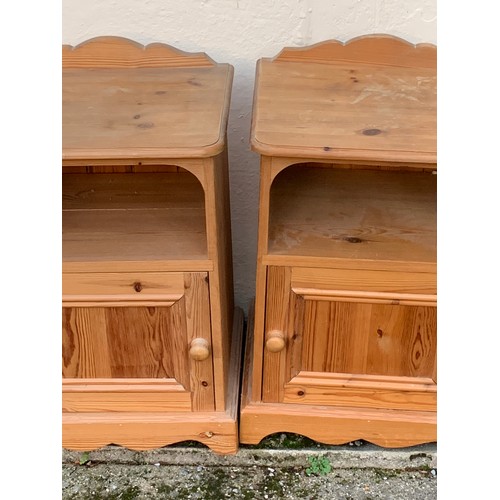 86 - Pair Of Solid Pine Bedside Cabinets. 47 x 38 x 69 cms