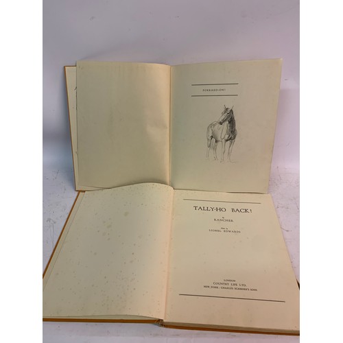 547 - Two Hunting Books To Include Tally-Ho Back! By Rancher Plates By Lionel Edwards Along With Forrard -... 