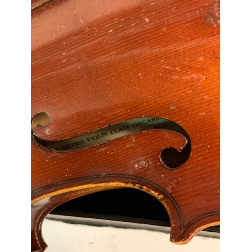 557 - Cased Vintage Violin With Bow