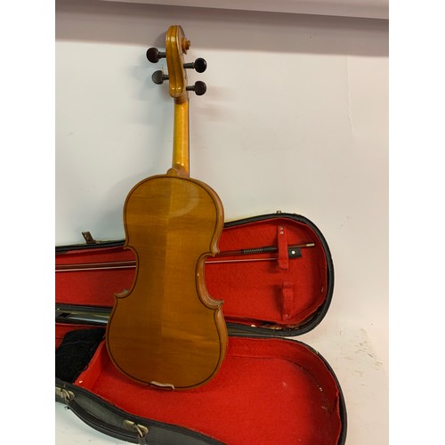 559 - Vintage Cased Violin And Bow.