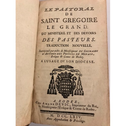 130 - 3 x 18thC Leather Bound Books , Dictionnaire Philosophique De La Religion - Le Pastoral De Saint Gre... 