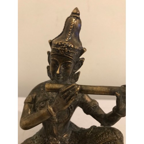 108 - Vintage Bronze Statue Of A Goddess Playing A Flute
14 cms h