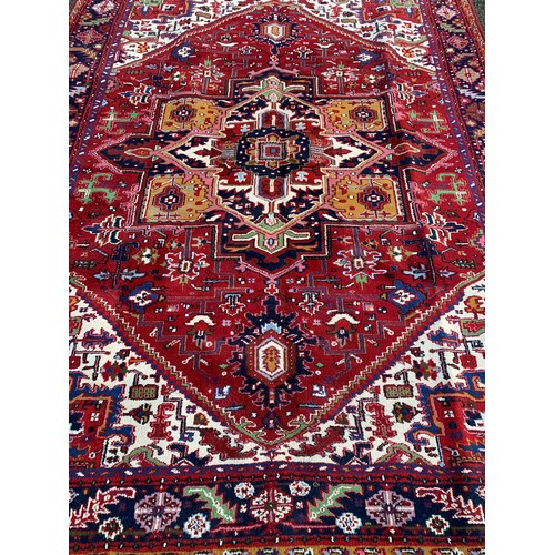 90 - Large Hand Made Rug With Large Decorative Central Lozenge  338 x 240 cms