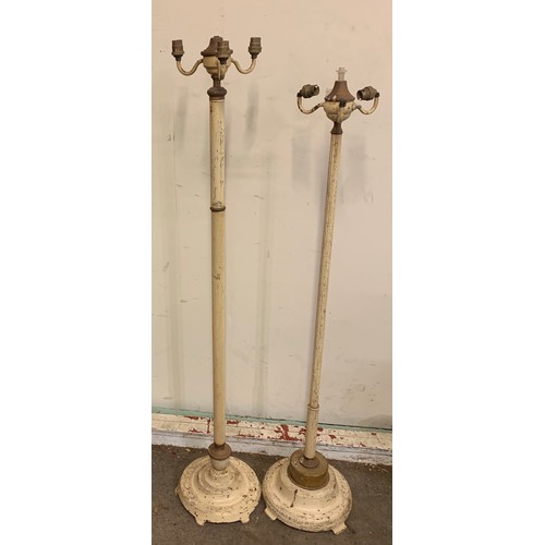 623 - Two Antique Metal Standard Lamp Stands. Tallest 138cms (2)