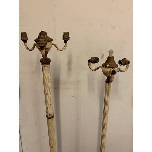 623 - Two Antique Metal Standard Lamp Stands. Tallest 138cms (2)