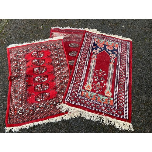 626 - Three Vintage Rugs Largest Measures 103 x 65 cms  (3)