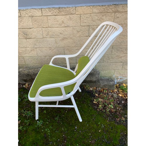 50a - New Scandinavian Style Slat Back Chair And Foot Stool.