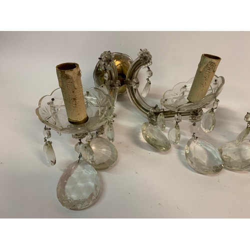 308 - Pair Of Vintage Glass Droplet Wall Lights. (2)