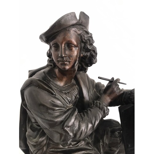 109 - Antique Bronzed Statue Of A Seated Scholar In Period Dress
20 x 12 x 26 cms h
