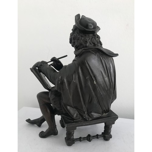 109 - Antique Bronzed Statue Of A Seated Scholar In Period Dress
20 x 12 x 26 cms h