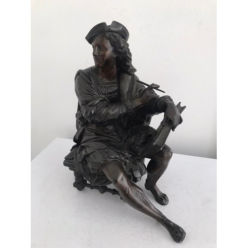 109 - Antique Bronzed Statue Of A Seated Scholar In Period Dress
20 x 12 x 26 cms h