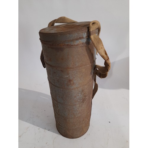 50 - WW2 Gas mask with instructions in canister marked L702 to lid