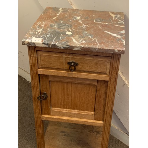 46 - Marble Top French Night Stand / Bedside  45 X 40 X 85 cms