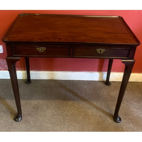 2 - Georgian Low Boy With Two Drawers Along With Two False Drawers To Reverse. 86 x 48 x 72 cms