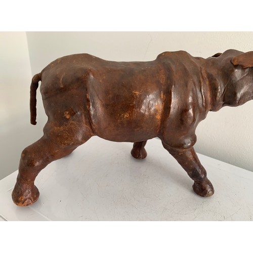 101 - Unusual Large Leather Clad Model Of A Rhinoceros 
34 x 21 cms h