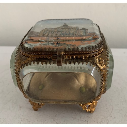 115 - Antique Ormolu Mounted Glass Trinket Box
7.5 x 7.5 x 7 cms h