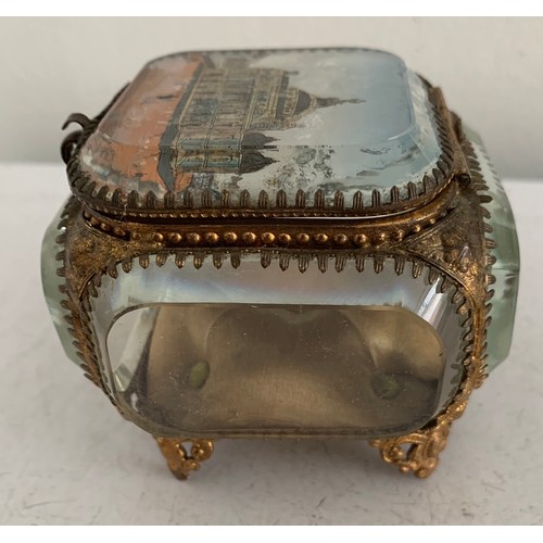 115 - Antique Ormolu Mounted Glass Trinket Box
7.5 x 7.5 x 7 cms h