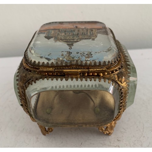 115 - Antique Ormolu Mounted Glass Trinket Box
7.5 x 7.5 x 7 cms h