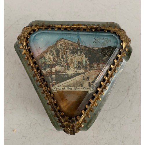 116 - Similar To Previous Lot
Antique French Ormolu Mounted Triangular Glass Trinket Box
8 x 8 x 8 x 7 cms... 