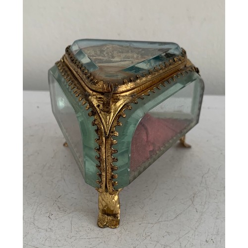 116 - Similar To Previous Lot
Antique French Ormolu Mounted Triangular Glass Trinket Box
8 x 8 x 8 x 7 cms... 