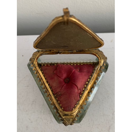 116 - Similar To Previous Lot
Antique French Ormolu Mounted Triangular Glass Trinket Box
8 x 8 x 8 x 7 cms... 