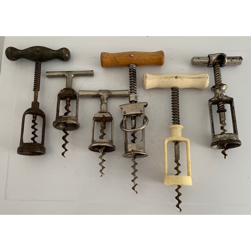 148 - Collection Of 6 Barrel Style Antique Corkscrews