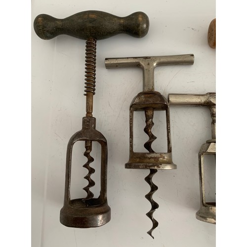 148 - Collection Of 6 Barrel Style Antique Corkscrews