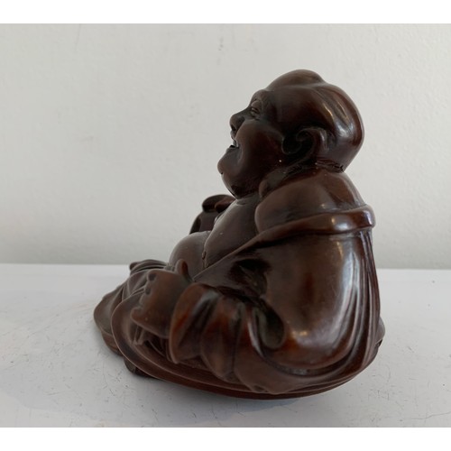 150 - Vintage Carved Wooden Buddha Having Original Label To Base
17 x 10 x 10 cms h