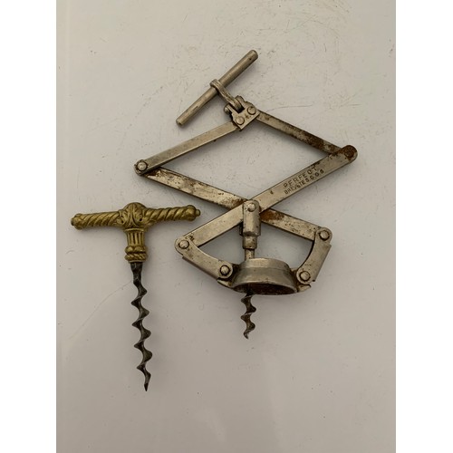 149 - Perfect Breveté S.G.D.G. Vintage French Zig Zag Design Corkscrew And Another Similar Bronze Example