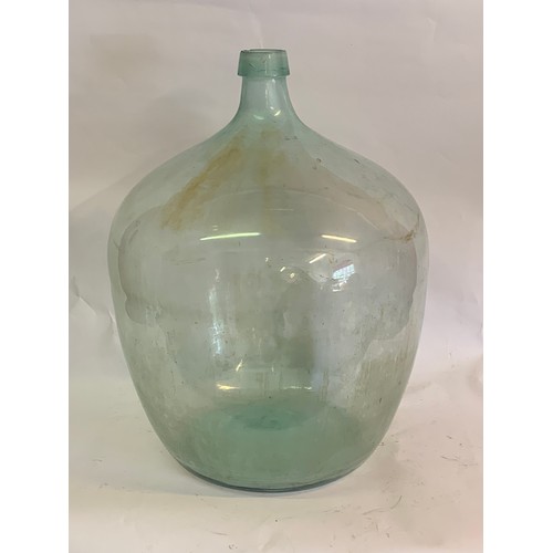 158 - Large Clear Glass Carboy / Bottle / Demijohn. 62 cms High