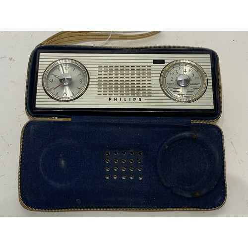 154 - Vintage Philips Transistor Radio In Original  Case