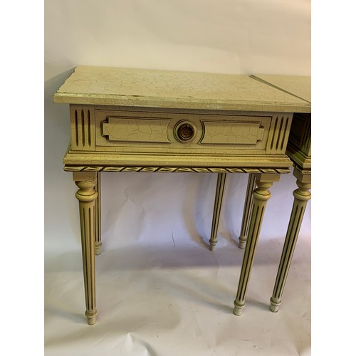 23 - Pair Of French Painted Bedside Tables. 50 x 40 x 60 cms  (2)