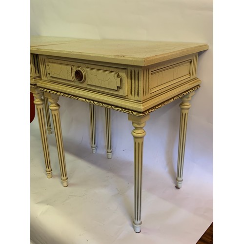 23 - Pair Of French Painted Bedside Tables. 50 x 40 x 60 cms  (2)