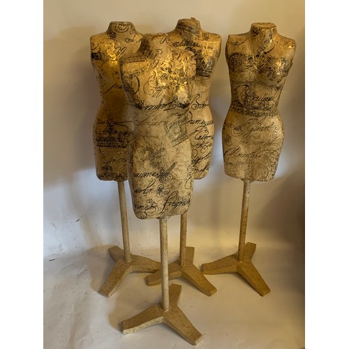 2 - Four Paper Mache Miniature Dress Makers Dummies. 53 cms High (4)