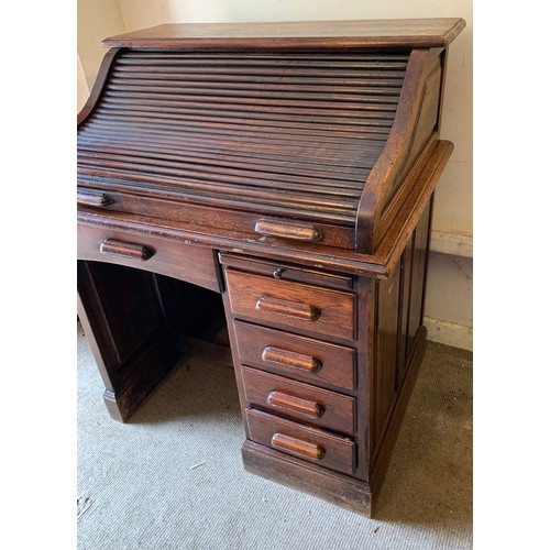 58 - Vintage French Tambour Front Bureau 95 x 70 x 110 cms