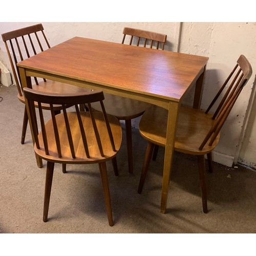 66 - Vintage Danish Style Table And Four Chairs. 90 x 57 x 73 cms