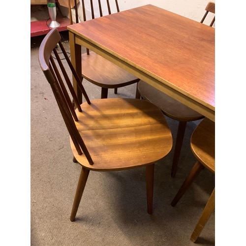 66 - Vintage Danish Style Table And Four Chairs. 90 x 57 x 73 cms