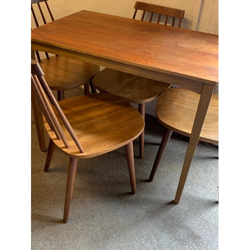 66 - Vintage Danish Style Table And Four Chairs. 90 x 57 x 73 cms