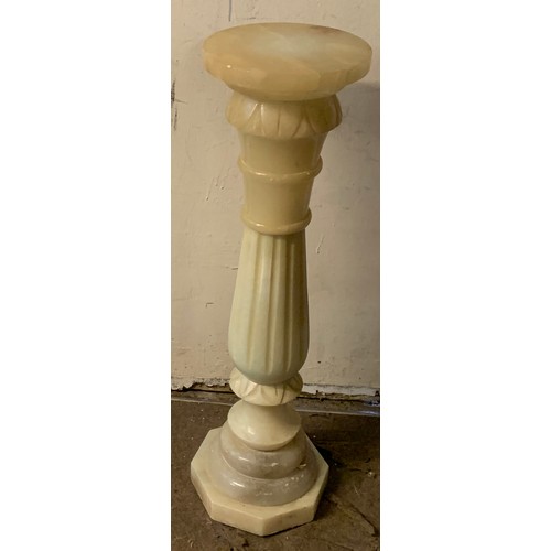 68 - Alabaster Torchiere / Plant Stand. 26 cms Diameter X 92cms High.