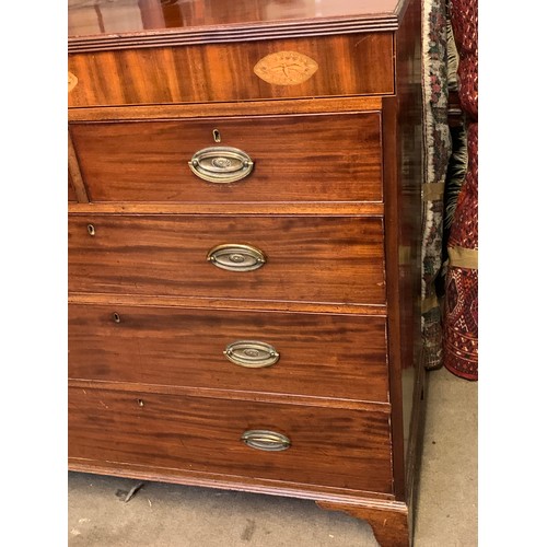 72 - Two Over Three Chest Of Drawers With Shell Inlay 112 x 53 x 115 cms