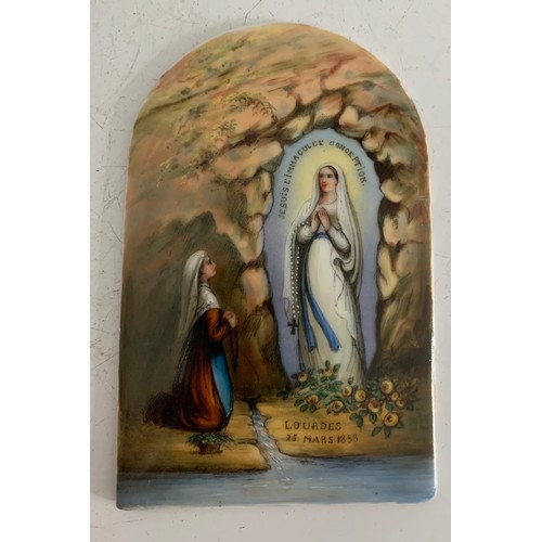 103 - Antique Religious Porcelain Plaque 
11 x 7 cms