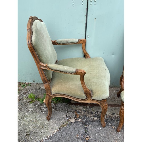 78a - Pair Of Good French Wide Seated Arm Chairs. (2)