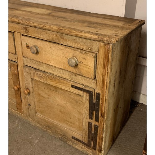 1 - Antique Pine Dresser Base  /cupboard  147 x 57 x 84 cms