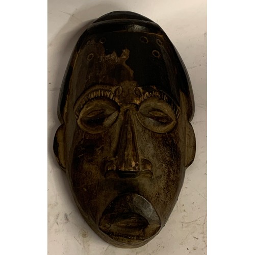 9 - Carved Wood Tribal Art Face Mask. 29 cms