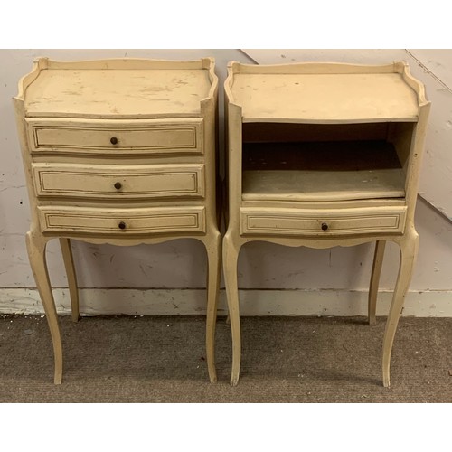 12 - Pair Of French Crackle Glaze Painted Bedside units.