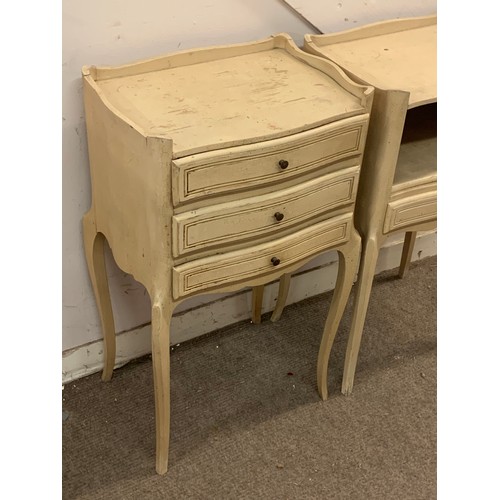 12 - Pair Of French Crackle Glaze Painted Bedside units.