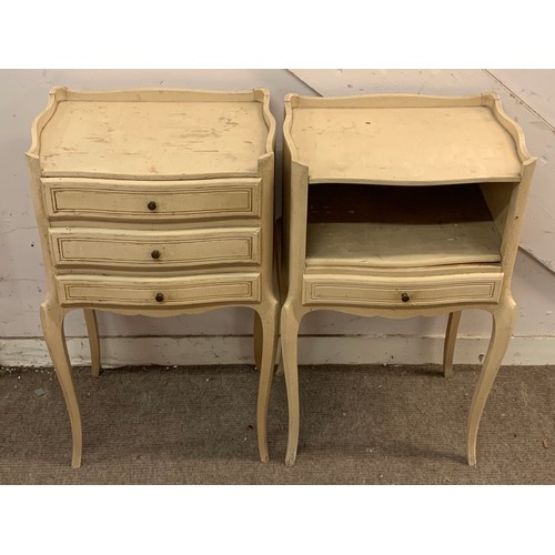 12 - Pair Of French Crackle Glaze Painted Bedside units.