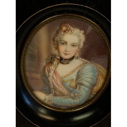 160 - Framed Miniature Painting Of A Lady. 14 x 11.5 cms